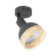 Lindby Lonnaris spot med rotting, svart, 1 lyskilde.