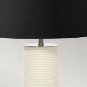 Tekstil-bordlampe Ripple hvit fot / svart skjerm