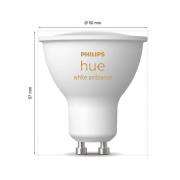 Philips Hue White Ambiance LED-reflektorpære GU10 4,2 W, sett med 2 st...