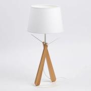 Zazou LT bordlampe hvit/lyst tre