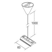 Ivela LKM opphengssystem fast 100 cm, plate 6 cm