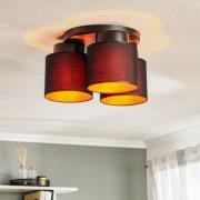 Taklampe Soho sylindrisk 3-lampes svart/gull