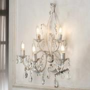 Vegglampe Teresa i krystall, elfenben med 5 lyskilder