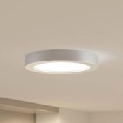 Prios LED-taklampe Edwina, sølv, 25 cm, CCT, IP44
