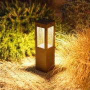 LED-sokkelampe med solceller Tradition Sensor Corten 40 cm