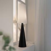 Conus-bordlampe med offwhite skjerm, svart