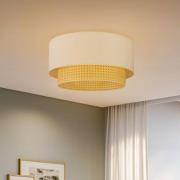 Taklampe Boho, Ø 45 cm, kremhvit/rotting