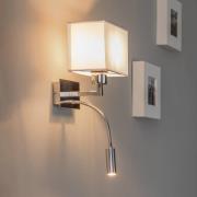 Vegglampe Harry, kantet, krom/krom/hvit