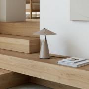 Bordlampe Taido i metall, brun