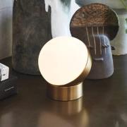 Beacon bordlampe Mikoh, antikk messingfarget metall, glass
