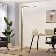 Prios Taronis LED-gulvlampe for kontor, dimmer, sølv