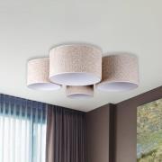 Taklampe Boucle med fire skjermer, ecru