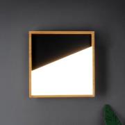 Vista LED-vegglampe, svart/lys tre, 40 x 40 cm