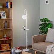 Gulvlampe Bari, hvit, metall, glass