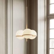 ferm LIVING Era lysekrone, beige, glass, jern, Ø 48 cm