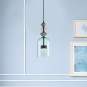 LED-hengelampe Arte, lampeskjerm glass, blå, Ø 16 cm, 12 W