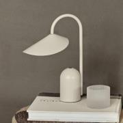 ferm LIVING LED-bordlampe Arum, beige, dimbar, IP44