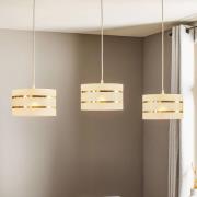 Pendellampe i bjelkeform Helen hvit-gull med 3 lyskilder
