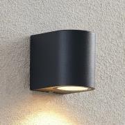 ELC utendørs vegglampe Fijona, rund, 8,1 cm, grå, aluminium