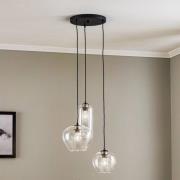 Hengelampe Kaja med 3 lyskilder, glasskjermer klare