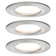 Paulmann Nova LED-downlight 3-er, rigid, jern