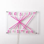 LED-dekovegglampe Resist-Sister, fuchsia