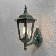 Utendørs vegglampe Firenze, stående, 48cm, grønn