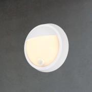 Utendørs LED-vegglampe 3785016 hvit bevegelsessensor Ø 17 cm