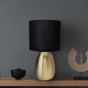 Bordlampe Aurum, tekstilskjerm, svart/gull