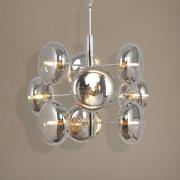 Pendellampe Explosion med 9 lyskilder, krom/røykgrå