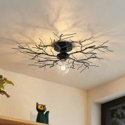 Lindby taklampe Vetki, Ø 60 cm, svart, 1 lyskilde, metall