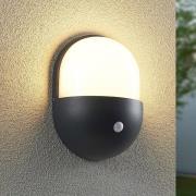 Lindby Dianko LED utendørs vegglampe, rund, sensor