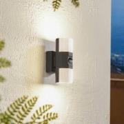 Lindby utendørs LED-vegglampe Alaric, aluminium, antrasitt, sensor