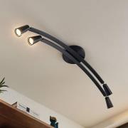 Lucande Velanoris taklampe, 4 lyskilder, svart