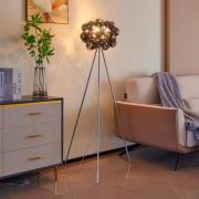 Lucande Gulvlampe Diborah, røykgrå, glass, 150 cm, G9