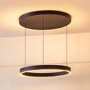 Lucande LED-hengelampe Philine, Ø 60 cm, svart, jern