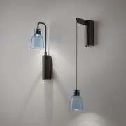 Bover LED-vegglampe Drip A/01, blå, glass, 2700 K