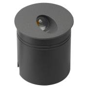 LED-innfellingslampe Aspen IP65, rund, mørkegrå