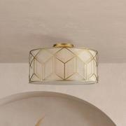 Maytoni taklampe Messina, Ø 43 cm, beige, lin