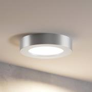 Prios LED-taklampe Edwina, sølv, 12 cm, CCT, IP44