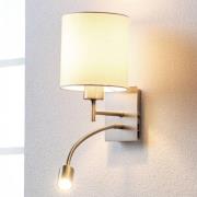 Lindby vegglampe Camilo, nikkelfarget, LED-leselampe, 28 cm