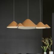 LOOM DESIGN LED-hengelampe Panorama, gul/grå filt 106 cm