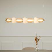LOOM DESIGN LED-hengelampe Pearl 7, rav/gull, glass, 110 cm