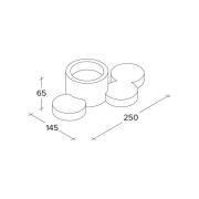 Chio taklampe, hvit, gips, 25 cm lang, GX53