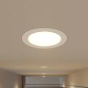 Prios LED innfelt spot Rida, hvit. Ø 19 cm, CCT, IP44
