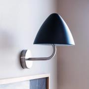 Dyberg Larsen vegglampe Oulu, svart/stål, Ø 20,3 cm