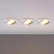 LED-downlight Andrej, rund, krom 3er-sett