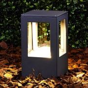 Lucande LED-sokkellampe Nicola, 20 cm, antrasitt, IP54