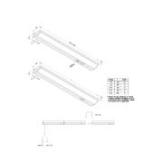 ModuLite F LED-benkbelysning, svart, 90 cm, 3000 K, aluminium