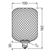 OSRAM Decor LED Flat Square E27 3,5W gull 2,700K metall